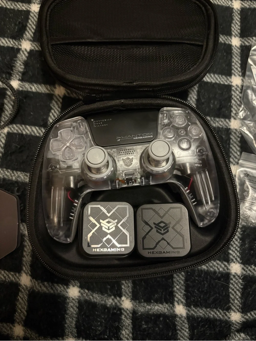 HEXGAMING PHANTOM Controller with Case , Charging Cable & Joysticks Aiming Rings